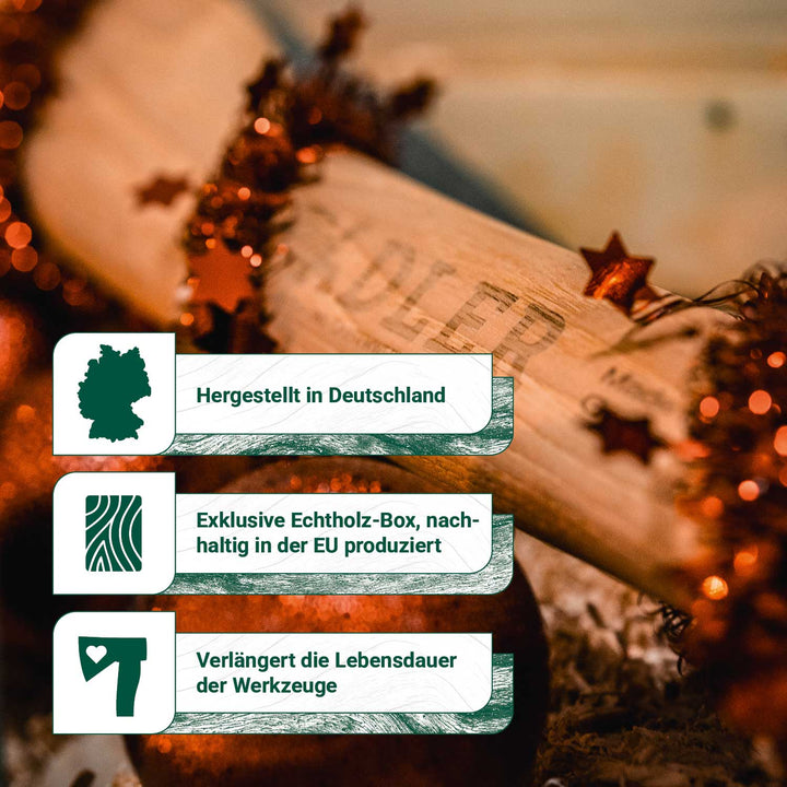 Beil-Geschenkset (inkl. Echtholz-Box)