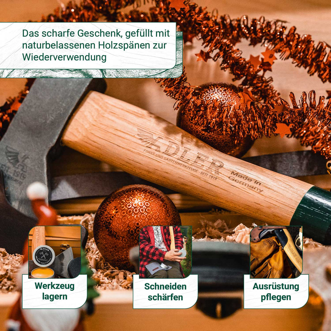 Beil-Geschenkset (inkl. Echtholz-Box)