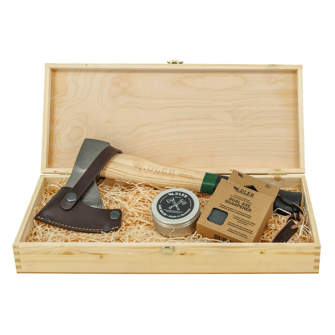 Beil-Geschenkset (inkl. Echtholz-Box)