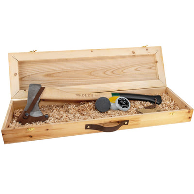 Axe Gift Set (incl. Wooden Box & Sharpening Stone)