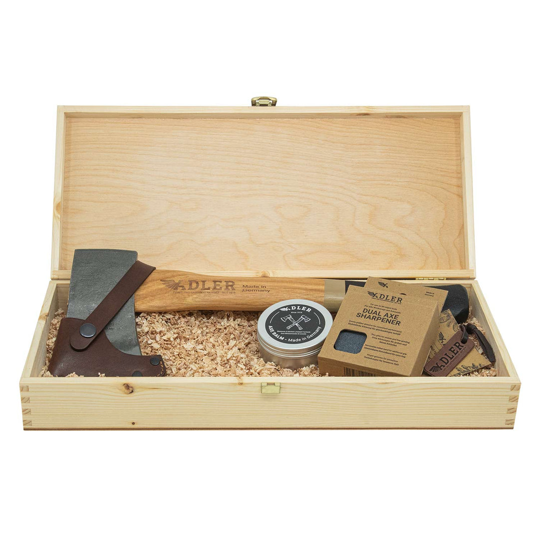 Beil-Geschenkset (inkl. Echtholz-Box)