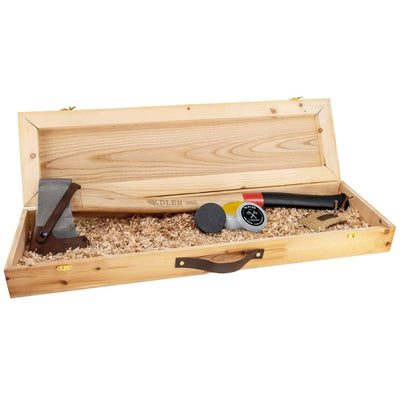 Axt-Geschenkset (inkl. Echtholzbox und Schleifstein) - ADLER - Tools Made in Germany